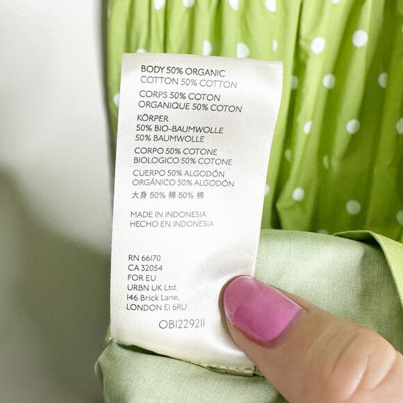 Anthropologie Womens The Somerset Maxi Dress Polka Dots Tiered Green M NEW - Picture 8 of 9
